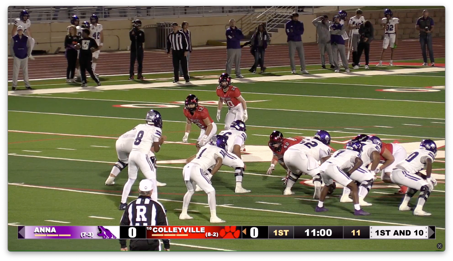 Colleyville v Anna - 00:55 24 yd completion Anna.8 to Anna.4