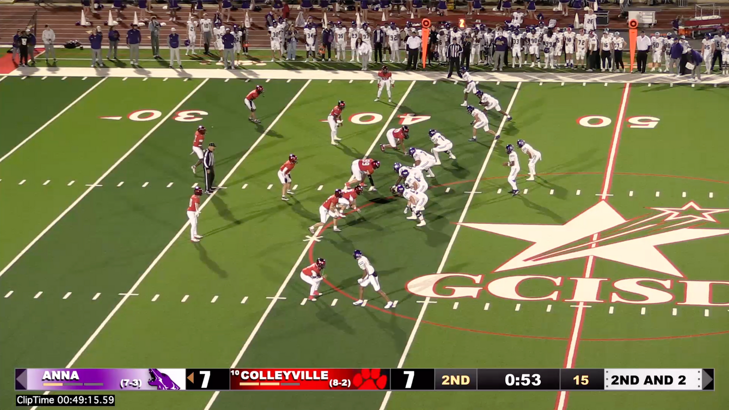 Colleyville v Anna - 49:15 Anna.8 20yd completion to Anna.4