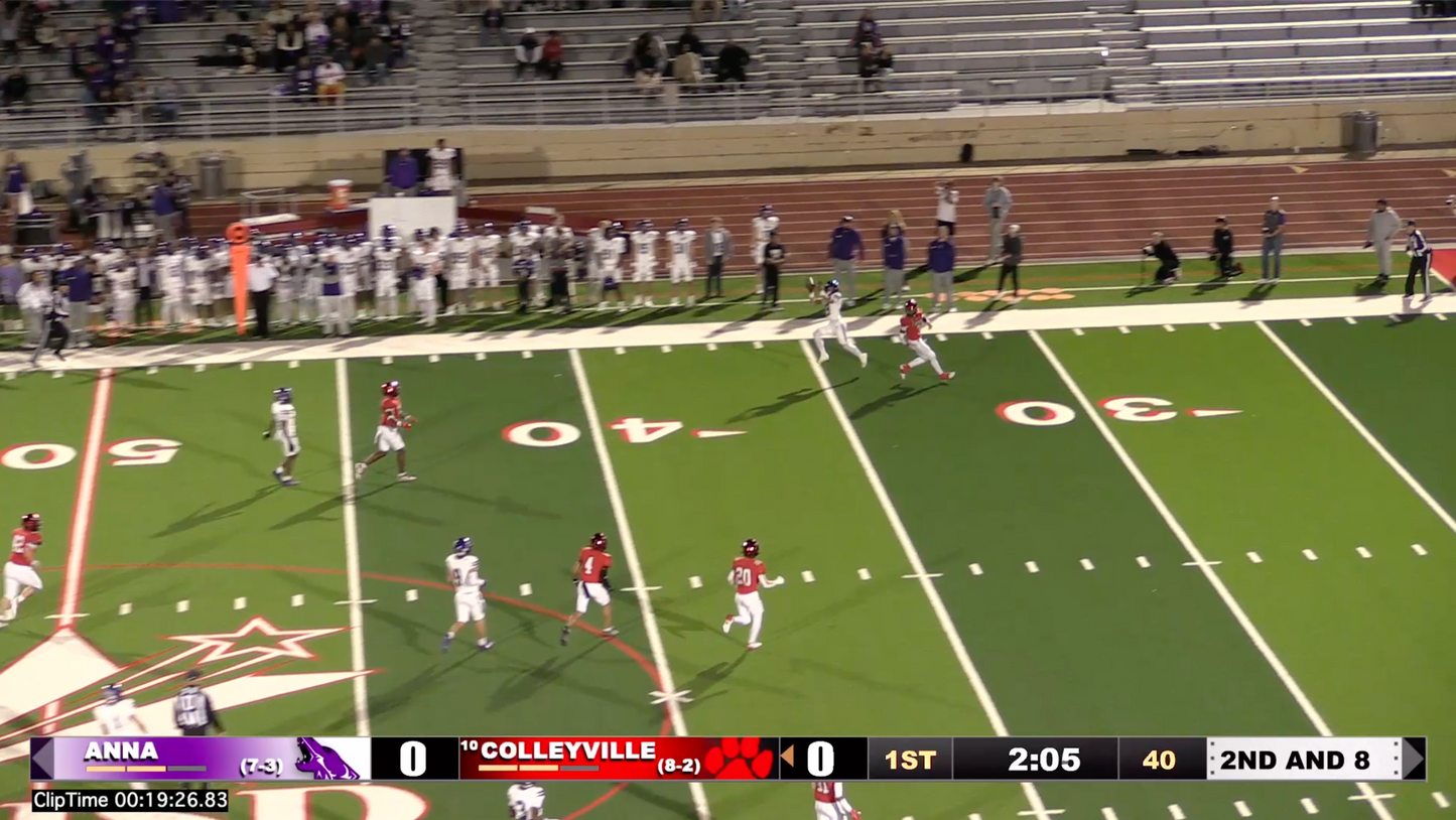 Colleyville v Anna - 19:23 Anna.8 31yd completion Anna.19