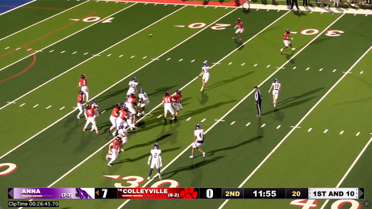 Colleyville v Anna - 26:43 Colleyville offense.  Cville.2 hitch to Cville.10