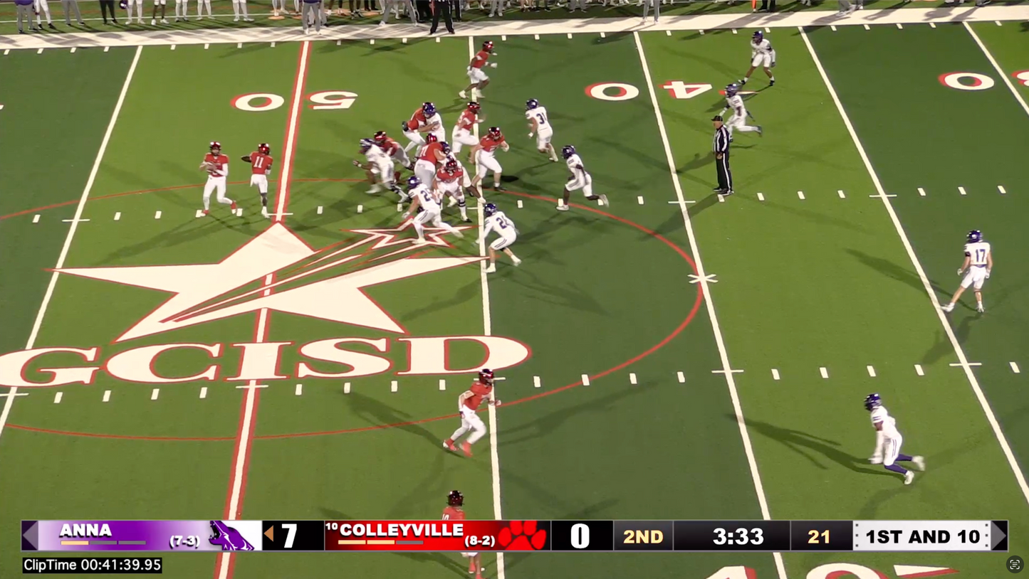 Colleyville v Anna - 41:38 Cville.2 hitch to Cville.10 15yd