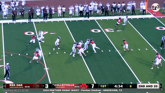 Colleyville v Red Oak - 22:44 ROak.10 adjusts in the pocket and hits ROak.82 for 10+yd