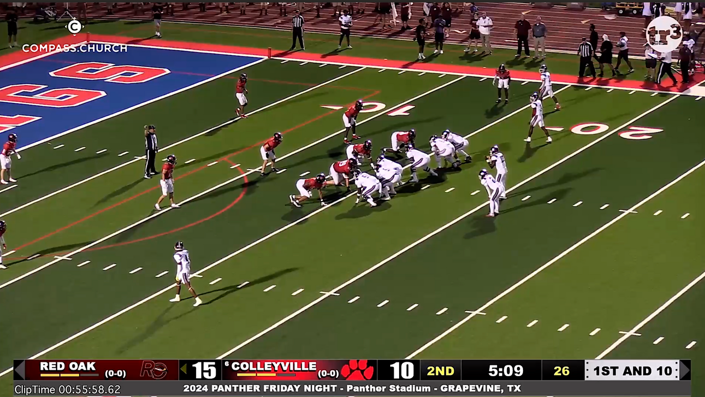 Colleyville v Red Oak - 55:58 ROak.21 runs 10+yd off RT