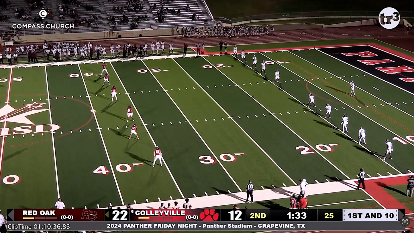 Colleyville v Red Oak - 1:10:36 30+yd kick return by Cville.8