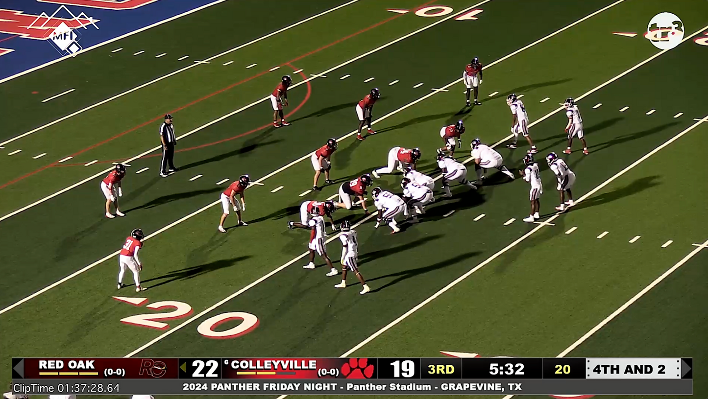 Colleyville v Red Oak -1:37:28 Cville.D Stops ROak.O for turnover on downs