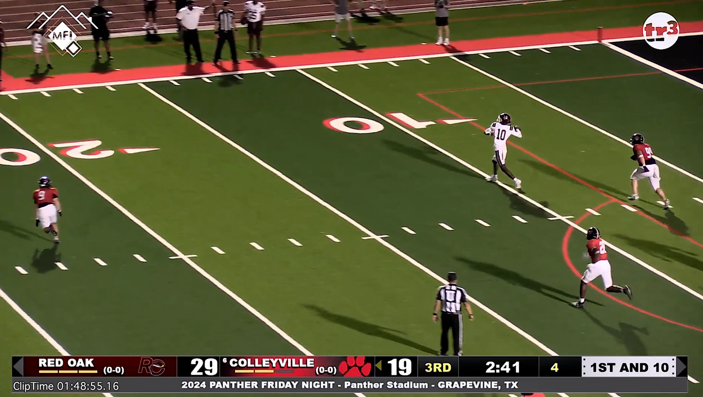 Colleyville v Red Oak -1:48:49 ROak.10 to ROak.4 for 45+yd completion