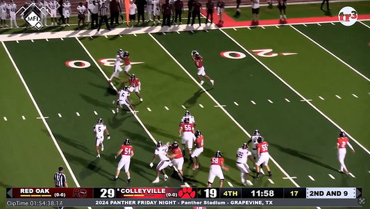 Colleyville v Red Oak -1:54:33 50yd hitch pass form Cville.2 to Cville.8