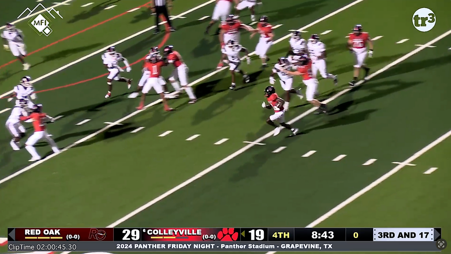 Colleyville v Red Oak -2:00:41 Cville.11 left end for 10 yd