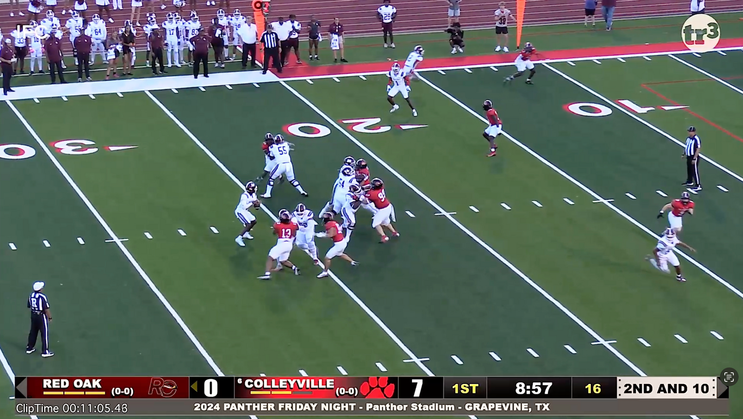 Colleyville v Red Oak - 11:03 ROak.10 short pass complete to ROak.1